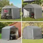 Skladiščni šotor 24x24m kolaž različnih slik in postavitev šotora