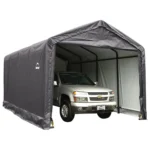 skladiščni šotor 3x61m v sivi barvi Šotor služi kot garaža za avtomobil