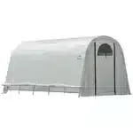 Zaprt tunelski rastlinjak Maxy Grow 37 x 61 m z robustno konstrukcijo in visoko vodoodporno belo prevleko primerna za vse vremenske razmere