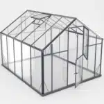 Prostran Maxy XL 10 stekleni rastlinjak s črnim kovinskim ogrodjem in strešnimi okni za ventilacijo idealen za vrtnarjenje