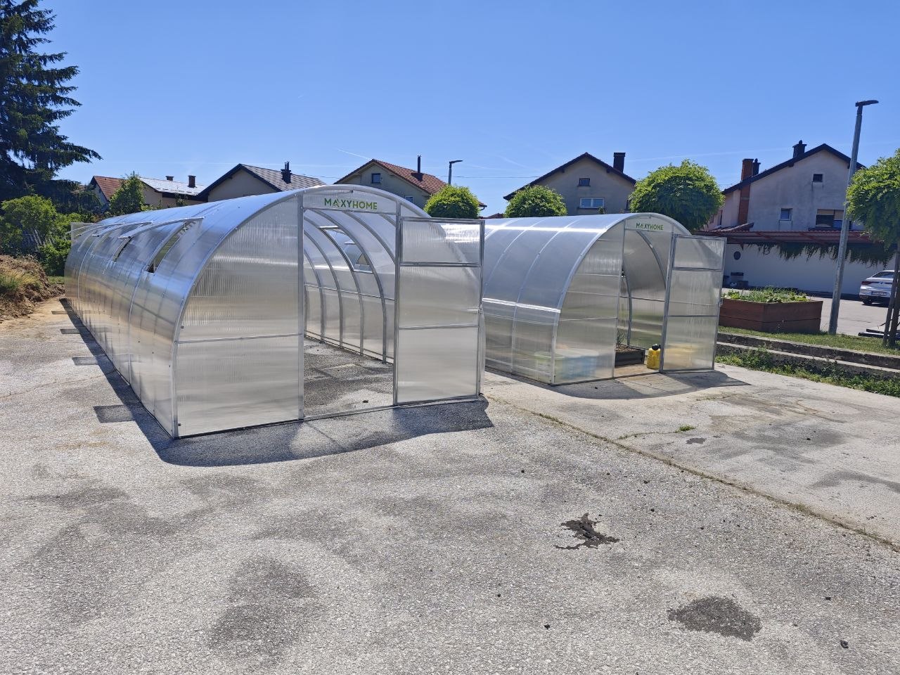 maxytitanium3x12 montaža MaxyHomesi Maxy Titanium 3x12m montaža dva ojačana rastlinjaka