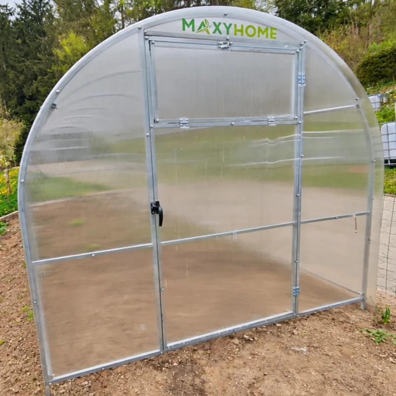 Rastlinjak za paradižnik Mini z vrati in napisom MaxyHome